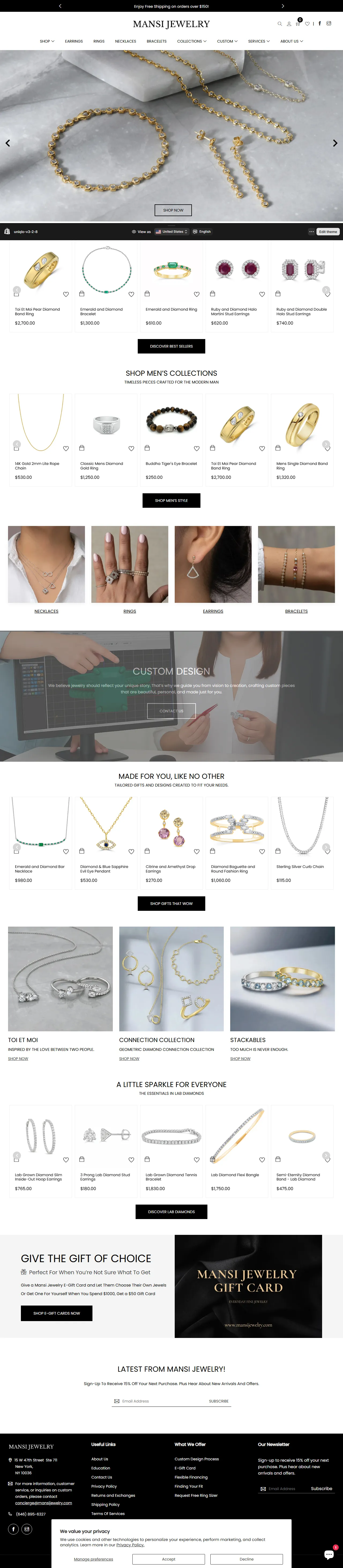 Mansi Jewelry Website Preview